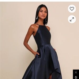 Lulu's Midnight Blue High-Low Dress